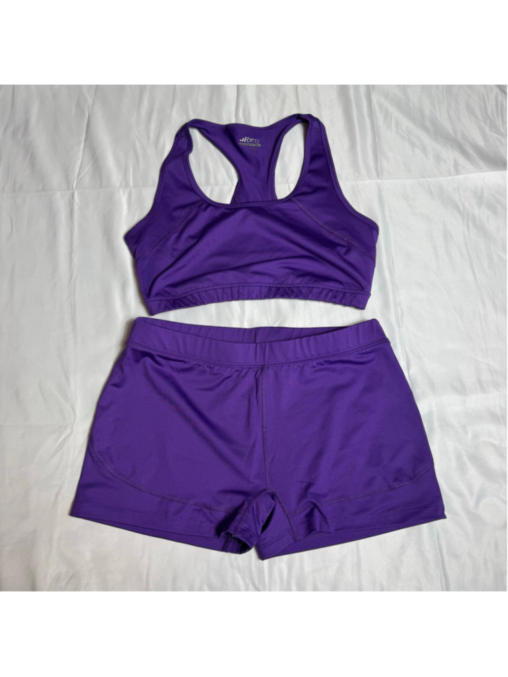 Women's BCG Purple Sports Bra and Shorts Set, Size L